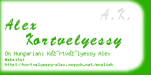 alex kortvelyessy business card