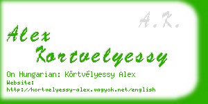 alex kortvelyessy business card